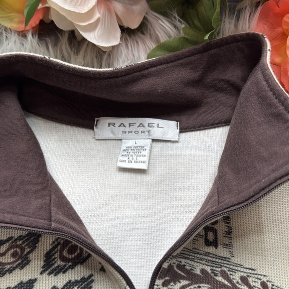 Vintage Rafael Sport Vintage Abstract Print Cotton Blend Lightweight Jacket - Picture 7 of 10